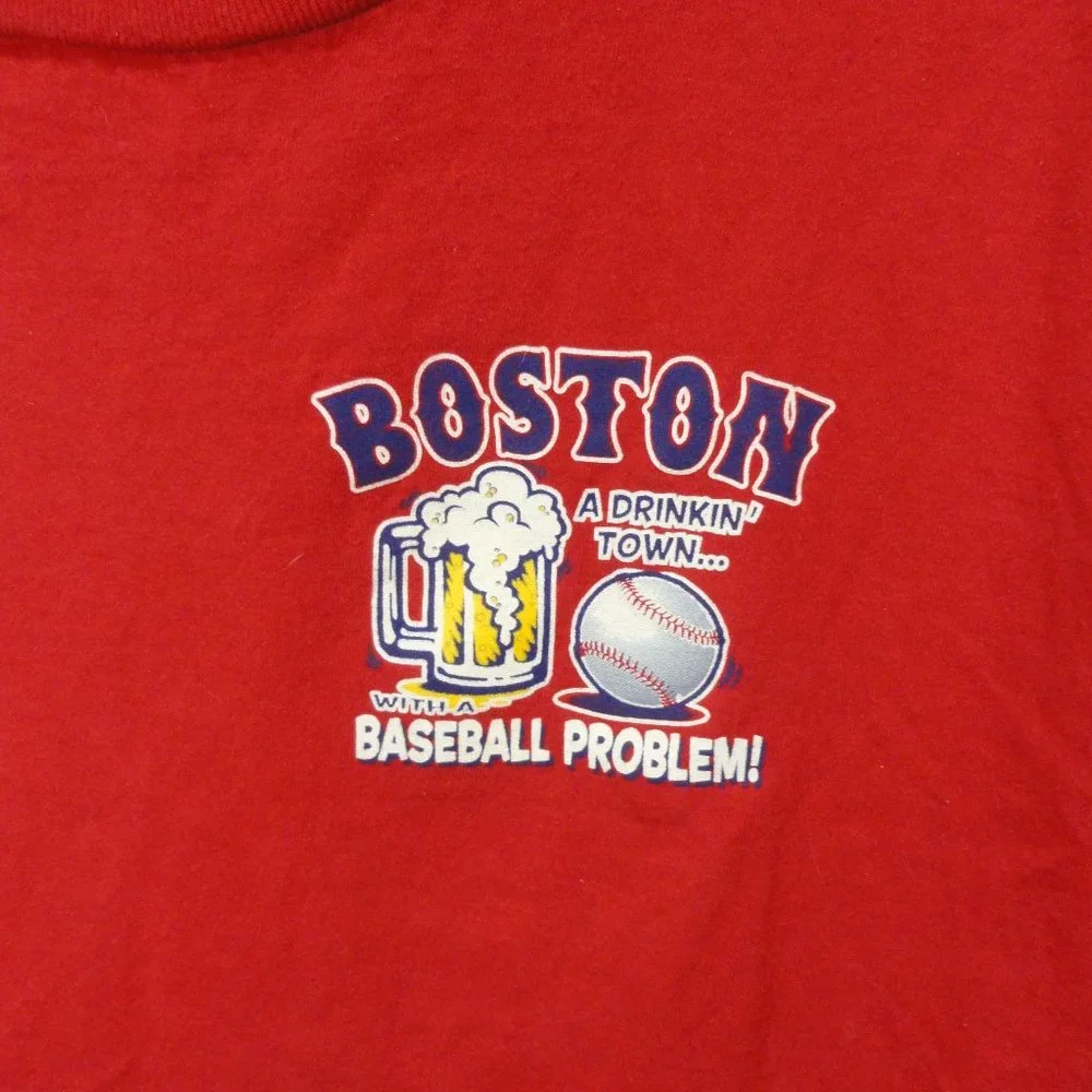 Boston Red Sox Drinking Town Funny T~EUC Graphics. Baseball fan~Gently w… - Picture 3 of 3